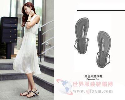 平底夹趾凉鞋，水钻装点后的时尚夏天